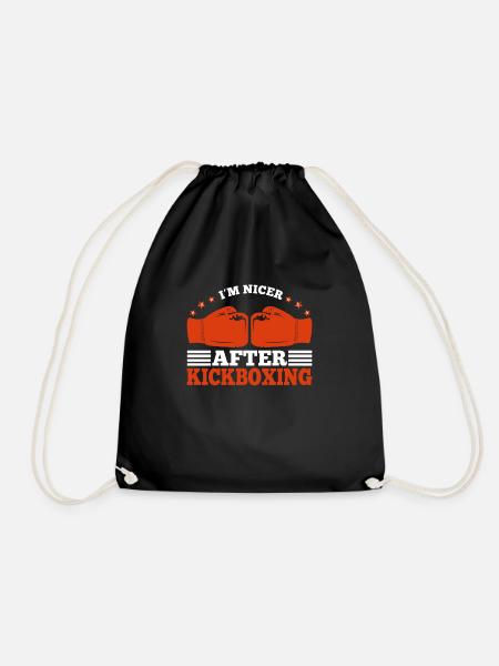 Funny Kickboxing Quote Im Nicer After Kickboxing - Turnbeutel - Schwarz