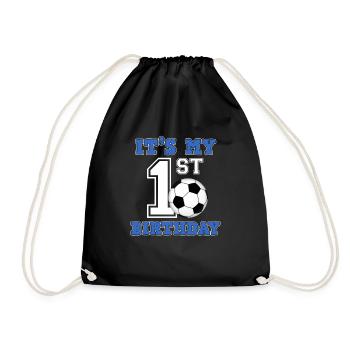 Joueur de football 1er anniversaire entraîneur sportif de football - Sac de sport léger - noir - Devant