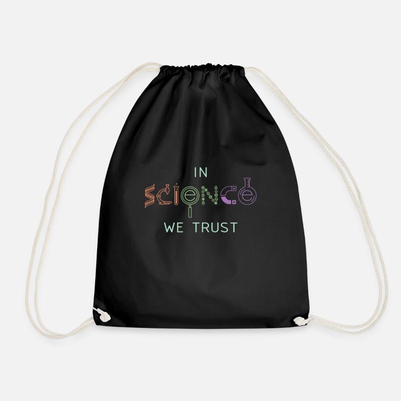 Atom Neutron Formula Physical - Drawstring Bag - black