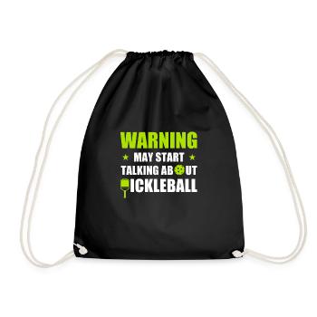 Pickleball-warnung Kann Anfangen, Über Pickleball - Turnbeutel - Schwarz - Vorne