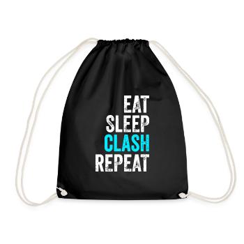 Mens Gaming Clan Idee Eat Sleep Clash Repeat - Turnbeutel - Schwarz - Vorne