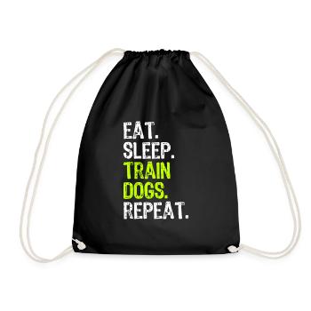 Manger du sommeil Train Chiens Formation Dresseur Drôle - Sac de sport léger - noir - Devant