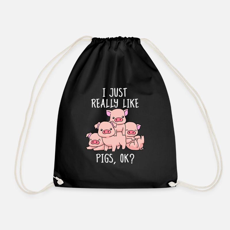 Liebe Schwein Idee Frauen Schwein Geschenke Schweine Idee - Turnbeutel - Schwarz