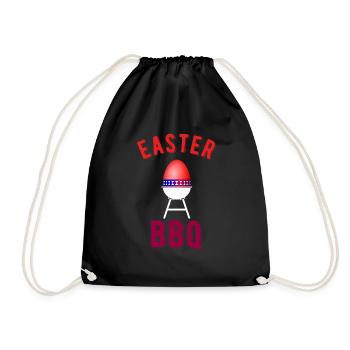 Ostern bbq lustiges Ei Grill Shirt - Turnbeutel - Schwarz - Vorne