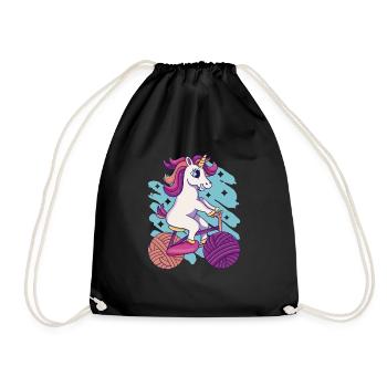 Licorne Vélo Licorne Laine Licorne Tricot - Sac de sport léger - noir - Devant