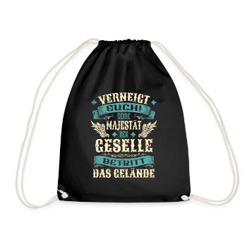 Geselle Geschenk Lustige Sprüche - Turnbeutel - Schwarz - Vorne