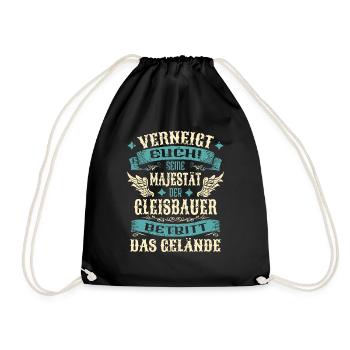 Gleisbauer Geschenk Lustige Sprüche - Turnbeutel - Schwarz - Vorne