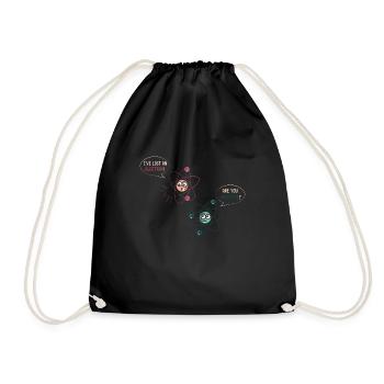 Funny Physics Electron Neutron - Drawstring Bag - black - Front
