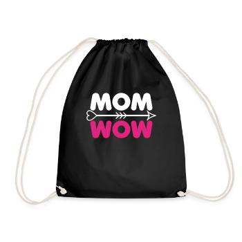 Cadeau de la fête des mères - MOM WOW - Sac de sport léger - noir - Devant