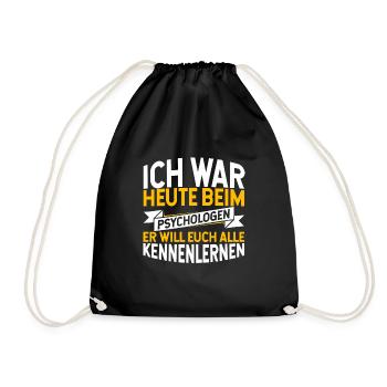 Psychologe Psychologie Therapeut Lustiger Geschenk - Turnbeutel - Schwarz - Vorne