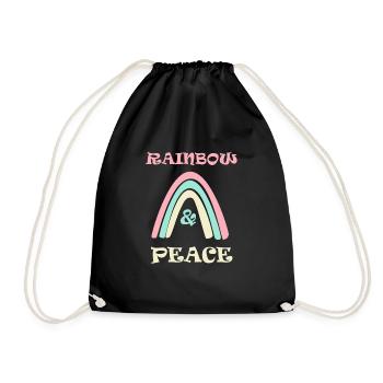 Rainbow peace - Turnbeutel - Schwarz - Vorne