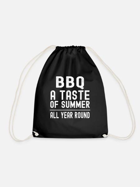 bbq summer all year round - Drawstring Bag - black