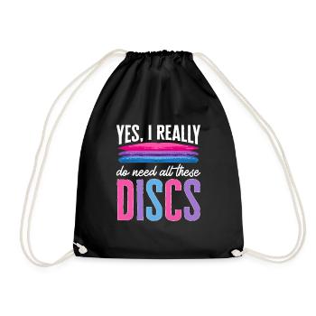 Discgolf Disc Golf Frisbee - Drawstring Bag - black - Front