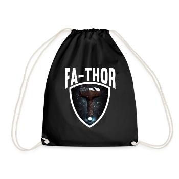 Papa Vathor Va Thor Vatertag Vatertagsgeschenk - Turnbeutel - Schwarz - Vorne
