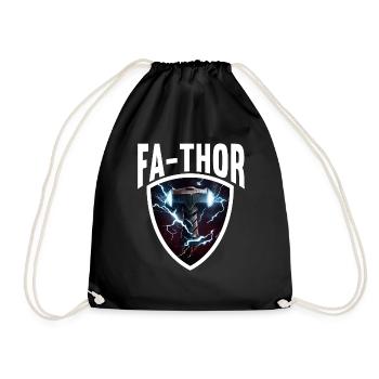 Papa Vathor Va Thor Vatertag Vatertagsgeschenk - Turnbeutel - Schwarz - Vorne
