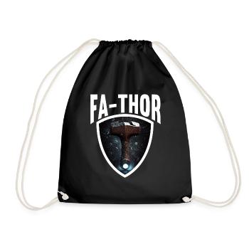 Papa Vathor Va Thor Vatertag Vatertagsgeschenk - Turnbeutel - Schwarz - Vorne