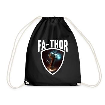 Papa Vathor Va Thor Vatertag Vatertagsgeschenk - Turnbeutel - Schwarz - Vorne