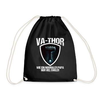 Papa Vathor Va Thor Vatertag Vatertagsgeschenk - Turnbeutel - Schwarz - Vorne