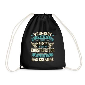 Konstrukteur Geschenk Lustige Sprüche - Turnbeutel - Schwarz - Vorne