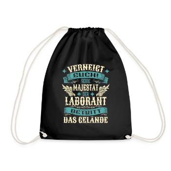 Laborant Geschenk Lustige Sprüche - Turnbeutel - Schwarz - Vorne