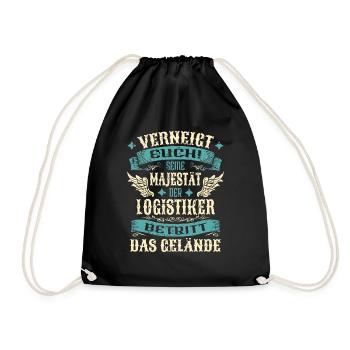 Logistiker Geschenk Lustige Sprüche - Turnbeutel - Schwarz - Vorne