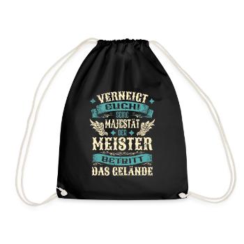 Meister Geschenk Lustige Sprüche - Turnbeutel - Schwarz - Vorne