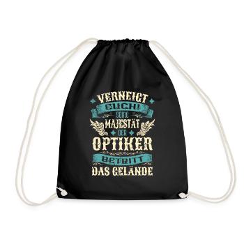Optiker Geschenk Lustige Sprüche - Turnbeutel - Schwarz - Vorne