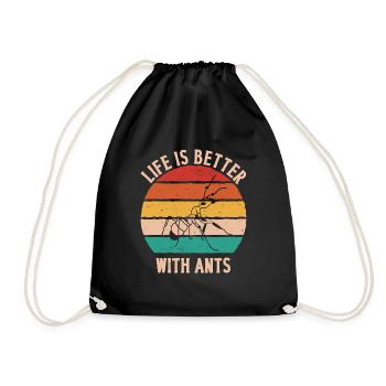 Ant Insect Collector Entomologist - Drawstring Bag - black - Front
