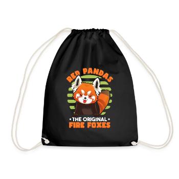 Panda roux mignon - Sac de sport léger - noir - Devant