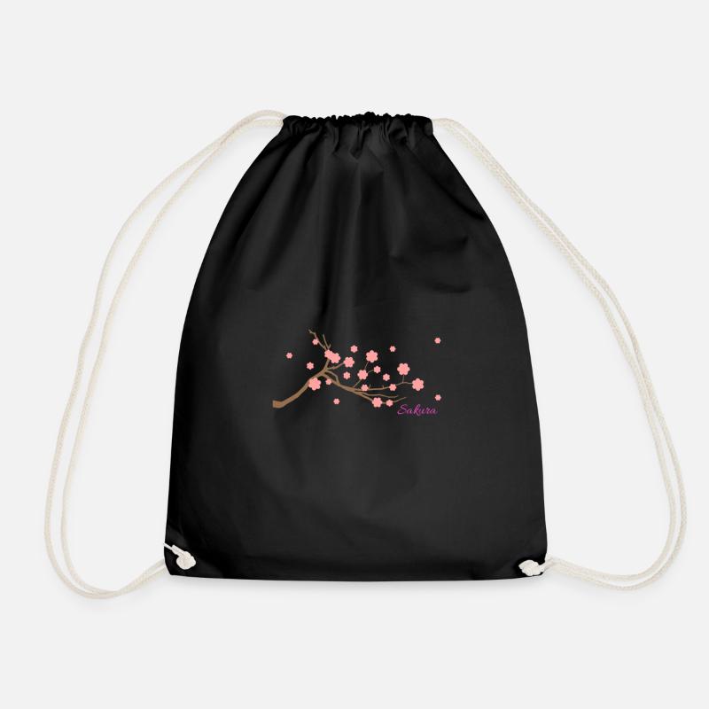 Sakura Ast Blätter - Turnbeutel - Schwarz
