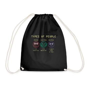Science Jokes Physics Electron - Drawstring Bag - black - Front