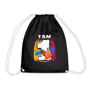 I am 1 chicken - Drawstring Bag - black - Front