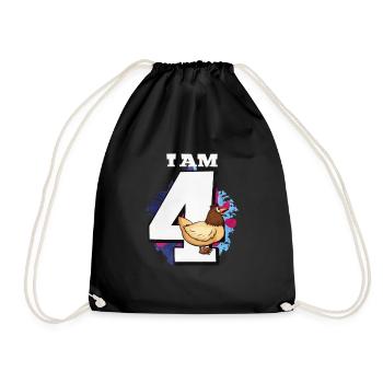 I am 4 chickens - Drawstring Bag - black - Front
