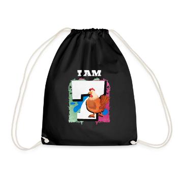 I am 7 chickens - Drawstring Bag - black - Front