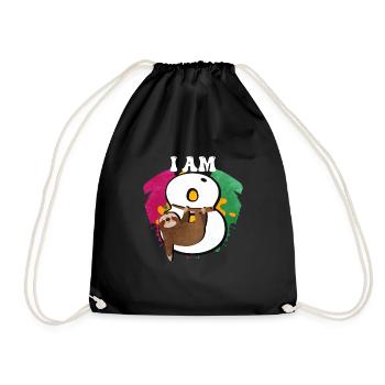 Je suis 8 paresseux - Sac de sport léger - noir - Devant
