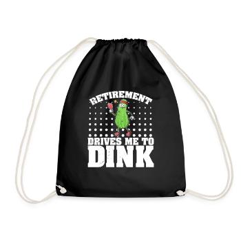 Pickelball Gurke Pickle Schläger Geschenk - Turnbeutel - Schwarz - Vorne