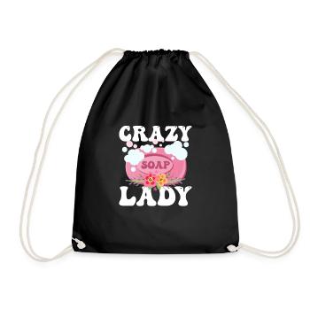 Crazy Soap Lady Soapmaking Soapmaker - Drawstring Bag - black - Front
