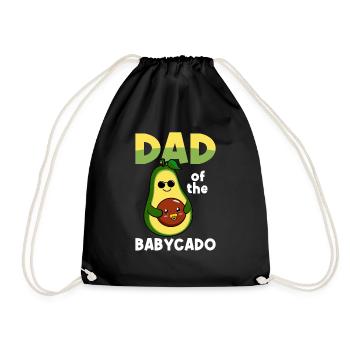 Papa of Babycado Guacamole avocado lover - Drawstring Bag - black - Front