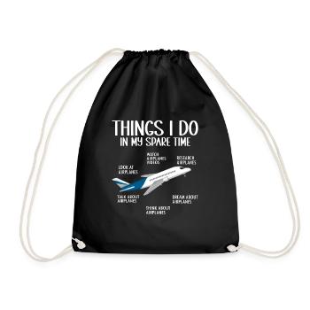 Dans mon temps libre Avion Aviation - Sac de sport léger - noir - Devant