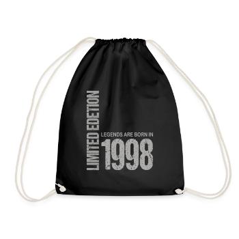25. Geburtstag Damen Herren 25 Jahre 1998 Lustig - Turnbeutel - Schwarz - Vorne