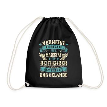 Reitlehrer Geschenk Lustige Sprüche - Turnbeutel - Schwarz - Vorne