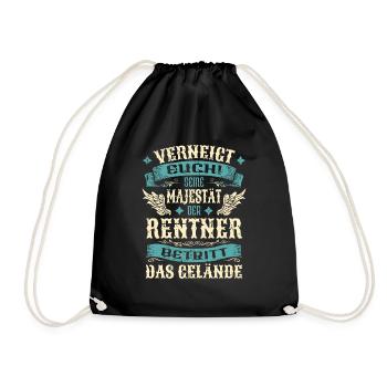Rentner Geschenk Lustige Sprüche - Turnbeutel - Schwarz - Vorne