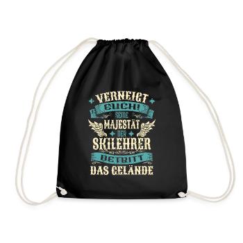 Skilehrer Geschenk Lustige Sprüche - Turnbeutel - Schwarz - Vorne