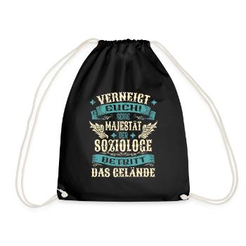 Soziologe Geschenk Lustige Sprüche - Turnbeutel - Schwarz - Vorne