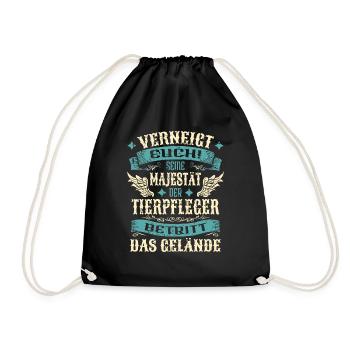 Tierpfleger Geschenk Lustige Sprüche - Turnbeutel - Schwarz - Vorne
