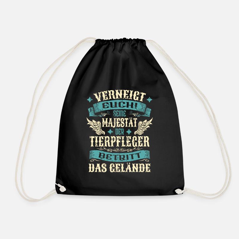 Tierpfleger Geschenk Lustige Sprüche - Turnbeutel - Schwarz