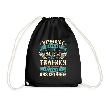 Trainer Geschenk Lustige Sprüche - Turnbeutel - Schwarz - Vorne