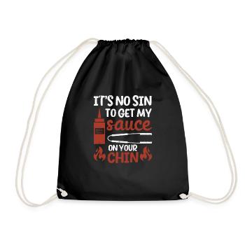 It's not a sin to put my sauce on your chin - Drawstring Bag - black - Front