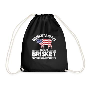 Brisketarian, weil Brisket den BBQ-Liebhaber nie - Turnbeutel - Schwarz - Vorne