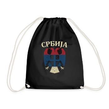 Srbija Serbia Serbian Serbian Yugoslavija Belgrade - Turnbeutel - Schwarz - Vorne